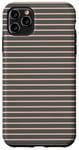 Coque pour iPhone 11 Pro Max Gris Rose Rayé Girly Esthétique Preppy Stripe