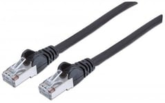 Intellinet Network Patch Cable, Cat7 Cable/Cat6A Plugs, 1.5m, Black, Copper, S/FTP, LSOH / LSZH, PVC, RJ45, Gold Plated Contacts, Snagless, Booted, Lifetime Warranty, Polybag - Cordon de...