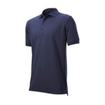 Wilson Homme, Polo de Sport, AUTHENTIC POLO, Polyester, Bleu, Taille LG, WGA700616