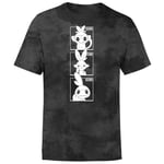 Pokemon Generation 8 Monochrome Starters Men's T-Shirt - Black Tie Dye - XXL