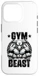 Coque pour iPhone 16 Pro Gym Beast Bull Haltérophilie Citation Gym Fitness