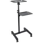 StarTech.com Table Vidéoprojecteur et Ordinateur Portable - Support Projecteur Robuste (2 Étagères; max. 10kg chacune) - Hauteur Réglable - Chariot Mobile - Roues Vérouillables (ADJPROJCART)