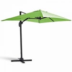 Parasol déporté rotatif 2x3m en aluminium vert  Oviala