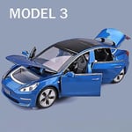 1:32 Tesla Model X Model 3 Model S Model Y Legering Bilmodell Diecasts Leksaksbil Ljud Och Ljus Barnleksaker För Barnpresenter Pojkleksak Model 3 Blue