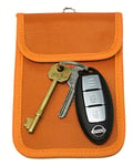 Car Key signal blocker pouch, KeySafe, RFID key pouch, Keyless signal blocking key wallet, by Remaldi. Quality oxford weave fabric with secure nano weave internal pocket.