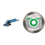 Bosch Professional Winkelschleifer GWS 880 (880 Watt, Leerlaufdrehzahl: 11.000 min-1, im Karton) + Best for Ceramic Extra Clean Turbo Diamond Cutting Disc (Ceramic, Ø 125 x 22.23 mm, Accessories)