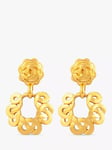 Susan Caplan Pre-Loved Chanel Scroll Drop Clip-On Earrings, Dated 1997