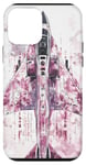 Coque pour iPhone 12 mini Aquarelle rose vintage F4 Phantom II Jet Fighter Art