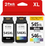 545 546 XL Cartouches d'encre Remplacement pour Canon PG 545XL CL 546XL, Encre Canon 545 546,pour Canon PIXMA TS3150 TR4650 TS3350 MG2450 MG2250s MG2950 MG3050 TR4550 TS3151 (Noir Tri-Couleur, 2-Pack)