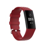 Silikonarmband Till Fitbit Charge 3/4 Röd (Storlek: S)