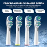 Dual Clean -vaihtoharjaspäät, jotka ovat yhteensopivat Oral-B Vitality -sarjan kanssa Pro 1000, Smart 1500, Genius X, Dual Clean -hammasharjaspäät tarjoavat kaksinkertaisen puhdistuksen - 8 pakkaus