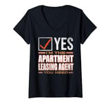 Womens Retro Profession I'm The Apartment Leasing Agent V-Neck T-Shirt