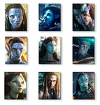 Avatar: The Way of Water Poster Prints (2022) Pandora Movie Character Wall Art Set of 9 posters - Jake Sully, Neytiri, Kiri, Miles, Tsireya, Ronal, Tonowari, Lo'ak, Colonel Miles Quaritch