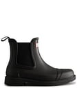 Hunter Womens Commando Chelsea Wellington Boot - Black, Black, Size 7, Women