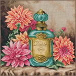 Vervaco Point De Croix Compté Kit Tableau Complet Set LE PARFUM DU DAHLIA De Broderie Loisir Créatif Maison Decoration Cadeau DIY ca. 29 x 29 cm Counted Cross Stitch Embroidery