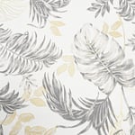 Grey Gold Floral Wallpaper Metallic Shimmer Textured Slightly Imperfect Feature