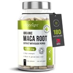 Black Maca Root Capsules for Women & Men, 180 (2 a day) Maca Root  11,000mg