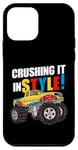 Coque pour iPhone 12 mini Monster Truck Graphic Boys Toddler Birthday School Kids