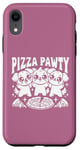 Coque pour iPhone XR Pizza Party Pizza Pawty Three Dogs Funny Pun amoureux des chiens