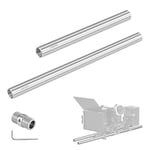 NEEWER Stainless Steel 19mm Support Rod Set, 8"/20cm and 12"/30cm Heavy Duty Rail Rods with Extension Connector for Professional Filmmaking Camcorder, Video Camera, Cinema Camera, SR014