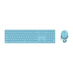 Rapoo 9850M Wireless Keyboard Mouse Desktop Kit 1600 DPI Rechargeable Battery Sensor Flat Aluminium DE-Layout QWERTZ PC & Mac - Blue