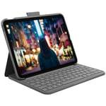 Logitech iPad 10.9 (gen 10) Fodral med Tangentbord Slim Folio Oxford Grey Nordic