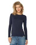 DANISH ENDURANCE Thermal Tops Womens, Merino Wool Base Layer Thermal Long Sleeve Top Women, Warm Winter Thermals, Dark Navy, L