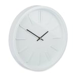 Horloge murale, sans trotteuse, moderne, analogue, pendule pour cuisine, salon, bureau, rond, ø 35 cm, blanc - Relaxdays