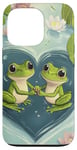 Coque pour iPhone 13 Pro Grenouille Cœur Bassin Saint-Valentin