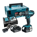 Makita DHP482JX14 18v LXT Cordless Combi Drill Kit 2 x 5ah + 21 Piece Bit Set