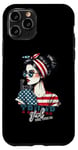 Coque pour iPhone 11 Pro Trump Girl Messy Bun Trump 2024 Élection Drapeau américain