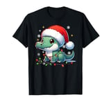 Cute Baby Alligator in Santa Hat with Christmas Lights T-Shirt