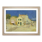 The Yellow House By Vincent Van Gogh Classic Painting Framed Wall Art Print, Ready to Hang Picture for Living Room Bedroom Home Office Décor, Oak A4 (34 x 25 cm)