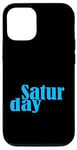 Coque pour iPhone 12/12 Pro Graphique bleu samedi jours de la semaine bleu graphique couleur