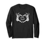 Dead Inside Funny Skeleton Hands Heart Halloween Costume Long Sleeve T-Shirt