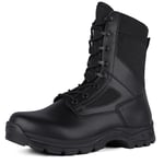 LUDEY Chaussures Militaires et Boots pour Homme Rangers Militaire Homme Bottes Tactiques Respirantes Chaussures de Sécurité Durables Chaussures de Combat Noir 42EU