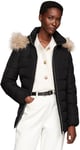 Tommy Hilfiger Veste Matelassée Femme Heritage Down Tyra Jacket With Fur Longue, Noir (Black), XS