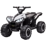 Rootz Quad elbil för barn - Elektrisk ATV för barn - Åkande fordon - Ergonomiskt säte - LED-strålkastare - 83 cm x 53 cm x 55,5 cm - Svart + Vit
