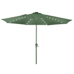 Parasol Blumfeldt Calais LED cadre aluminium toile polyester UV 50 - Vert