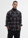 Barbour International Long Sleeve Fenton Checked Oxford Shirt - Black, Black, Size M, Men