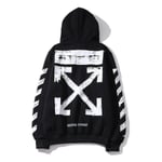 Randig Hoodie Retro Arrows Off-white Hoodie Jacka Black 2XL