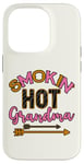 Coque pour iPhone 14 Pro Smoking Hot Grandma Motif zèbre Rose vif