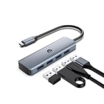 USB C Data Hub, 4-Port USB 3.2 Hub, avec câble étendu de 50 cm, USB C Splitter Multiport Adaptateur Data Hub 10 Gbps pour MacBook/Surface/Dell/iPad/Steam Deck