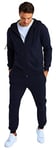 Björn Swensen Survêtement en coton pour homme - Survêtement de sport - Pantalon de jogging - Veste de survêtement pour homme, bleu foncé, M