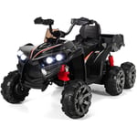 12v quad electrique enfants avec lumières led et musique véhicule electrique enfants avec démarrage lent charge 30 kg 129 x 69 x 72 cm noir - Noir