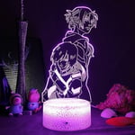 Attack On Titan Anime Rgb Lampe Manga Figure Configuration Eren Jaeger Aot Hange Zoe Shingeki No Kyojin Armin Arlert Cadeau 3d Veilleuse-Ensoleillé