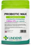 Probiotic MAX 6 Billion CFU 100 Veg Capsules Acidophilus Lactobacillus Lindens