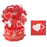 scicent Paper Wonder Pop Up Valentines Day Card Handmade 3D Popup Cards Red Love Card Anniversary Card - 22223