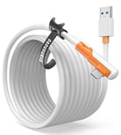 TRANSNOVO Câble Link USB 3.2 A vers C, 5M Compatible avec Meta Quest 3/2/Pico 4 et PC/Steam VR Accessoire, 5Gbps Haute Vitesse de Transmission de Données pour Casques de Réalité Virtuelle（Orange）