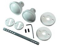 White Plastic Mortice Door Knob Set With Fixings And Spindle Pack Of 1 Set